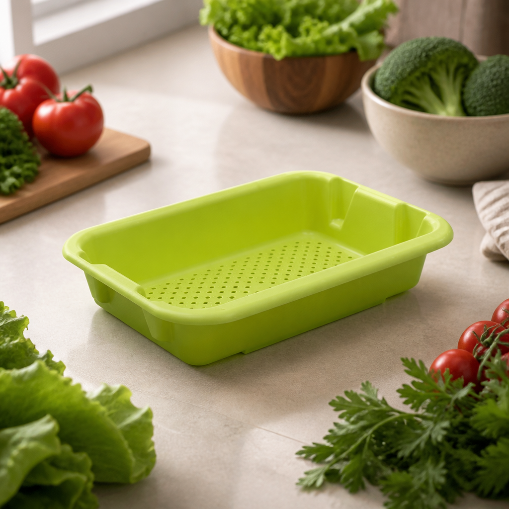 Commercial Colander Drainage Tray 5Ltr Green 400x300mm