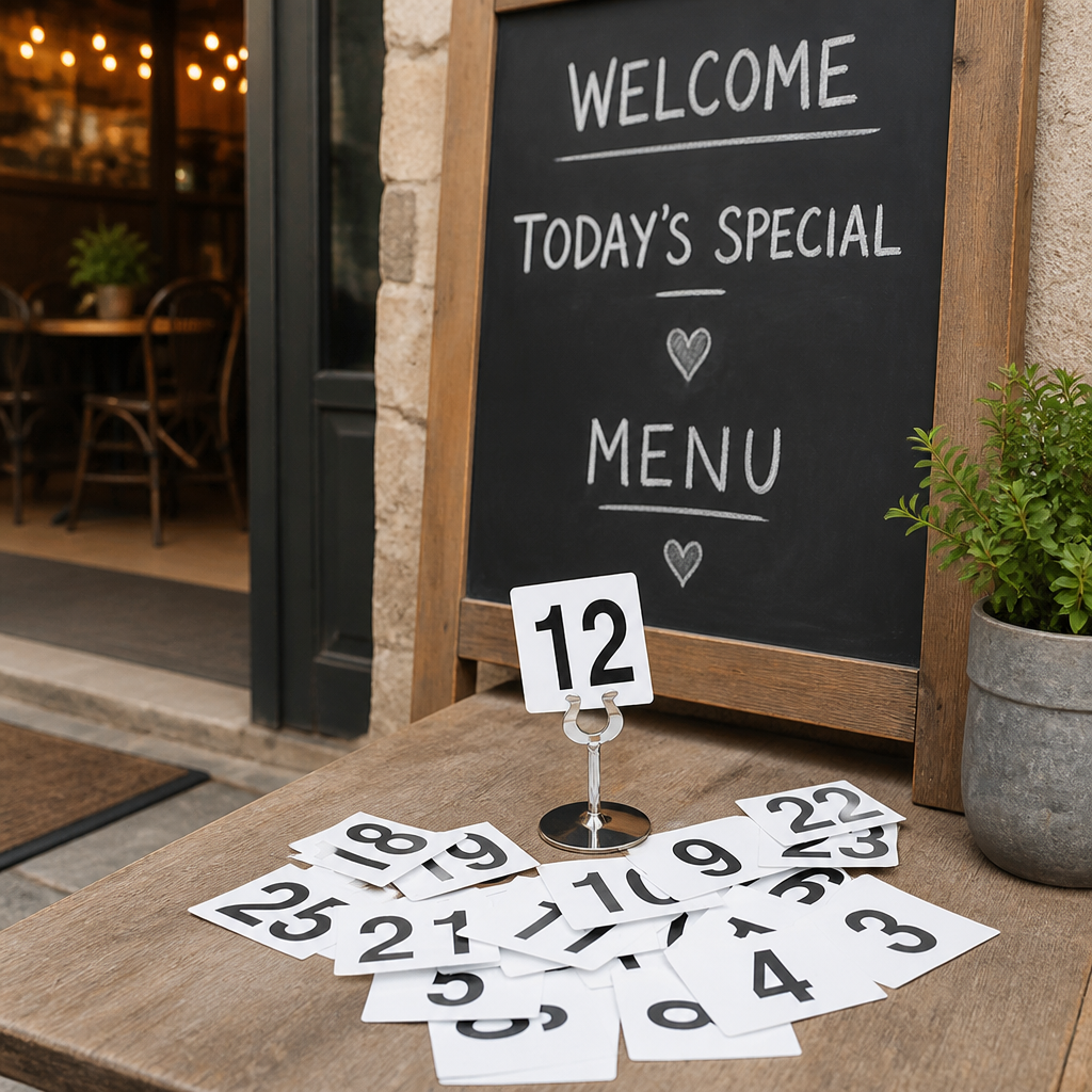 Plastic Table Number Inserts 1-25 for commercial use