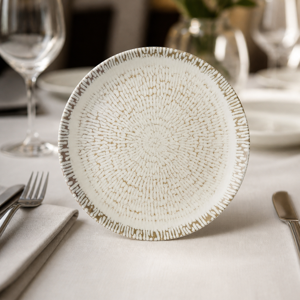 Commercial Coupe Plates 217mm Taupe 12 Pack for Catering