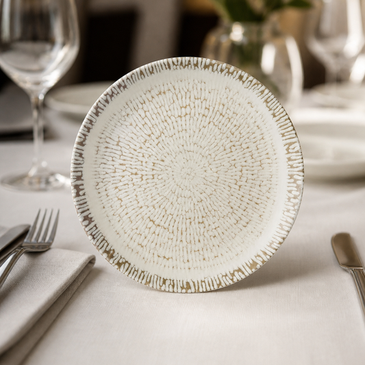 Commercial Coupe Plates 217mm Taupe 12 Pack for Catering