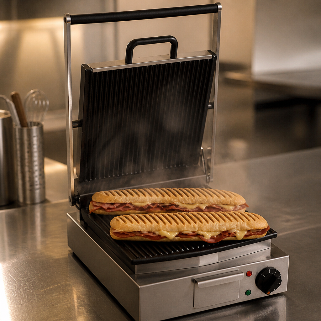 Commercial Electric Single Panini Grill Countertop 400mm