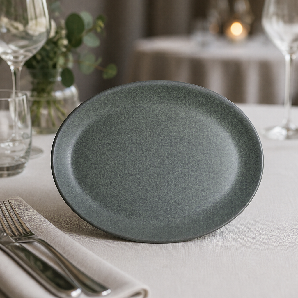 Commercial Oval Coupe Plates Teal 202x152mm 24 Pack