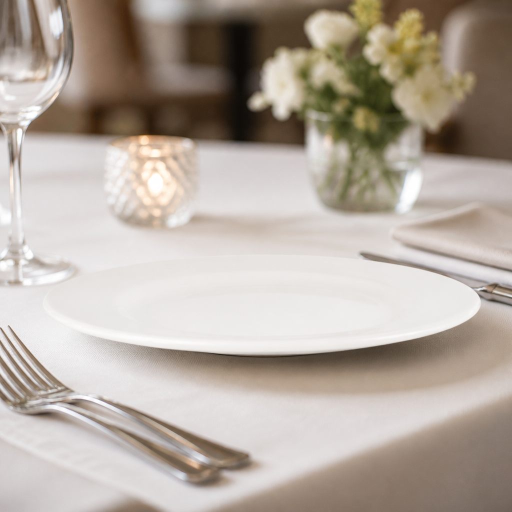 Commercial Plain Whiteware Plates 202mm - 24 Pack