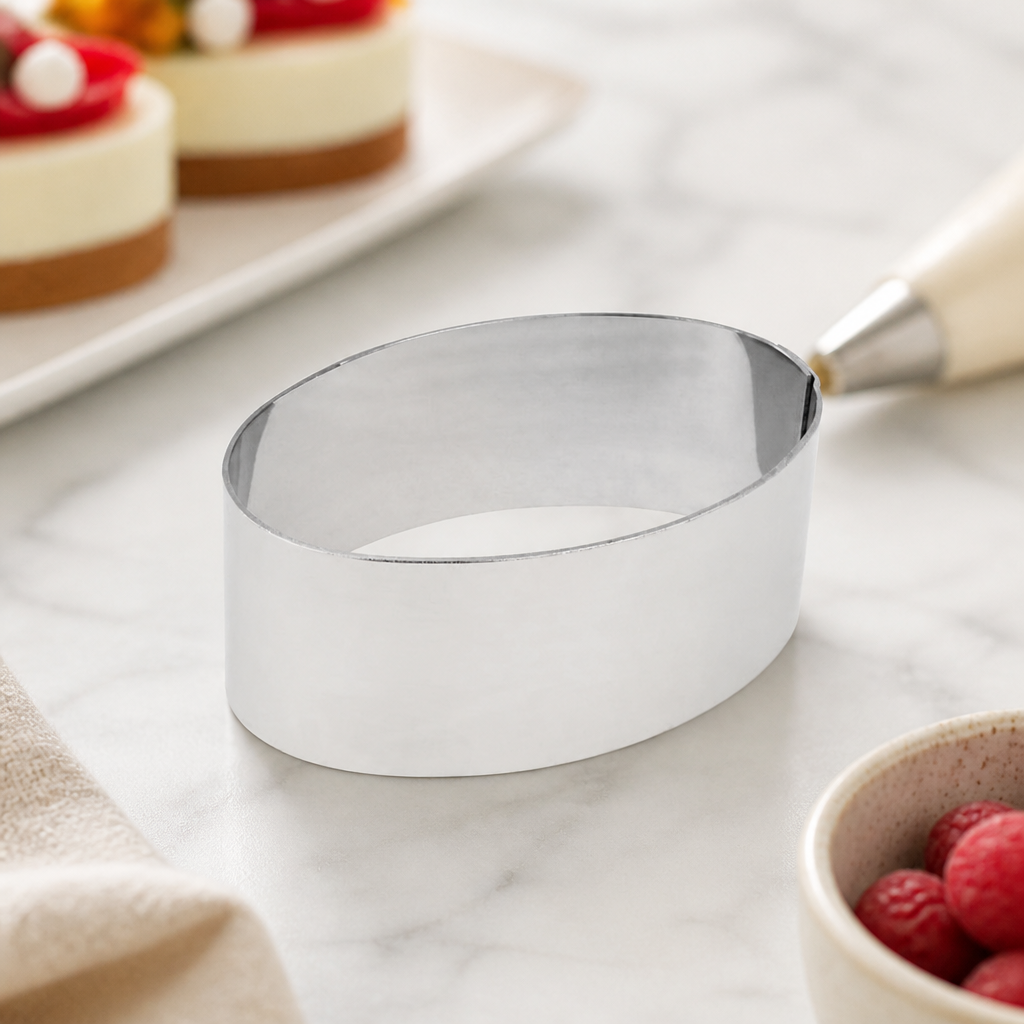 Commercial Oval Mini Gateaux Mould 50 x 30mm Plating Tool