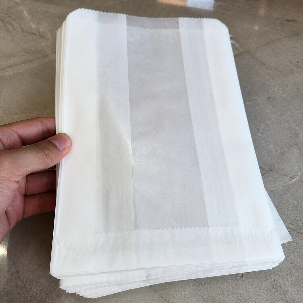 Large compostable hot food bags 500 pack with window