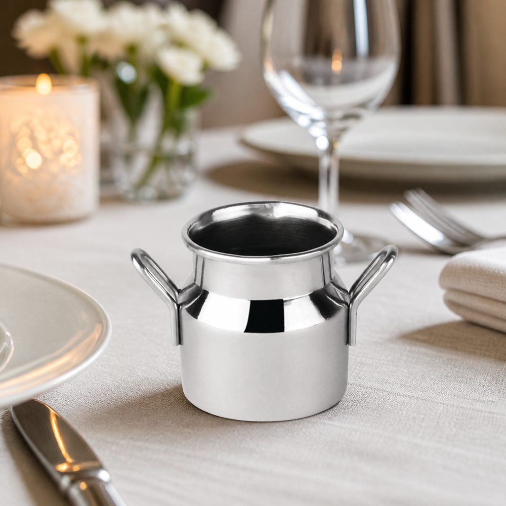 Stainless Steel Commercial Mini Milk Churn 60ml Serving Jug