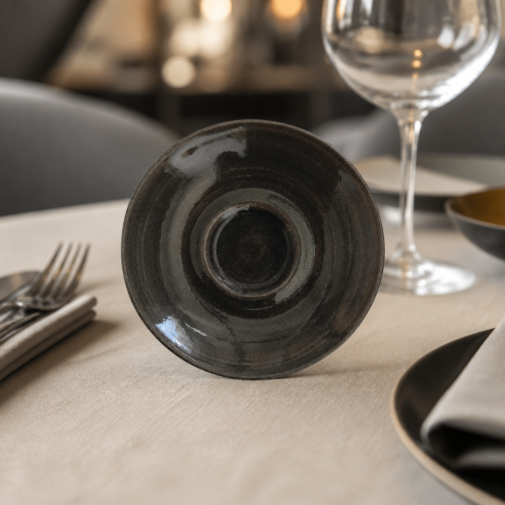 Commercial Espresso Saucers 114mm Black Porcelain 12 Pack