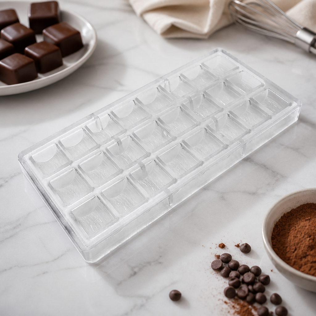 Commercial Square Chocolate Mould 24x135x275mm Polycarbonate