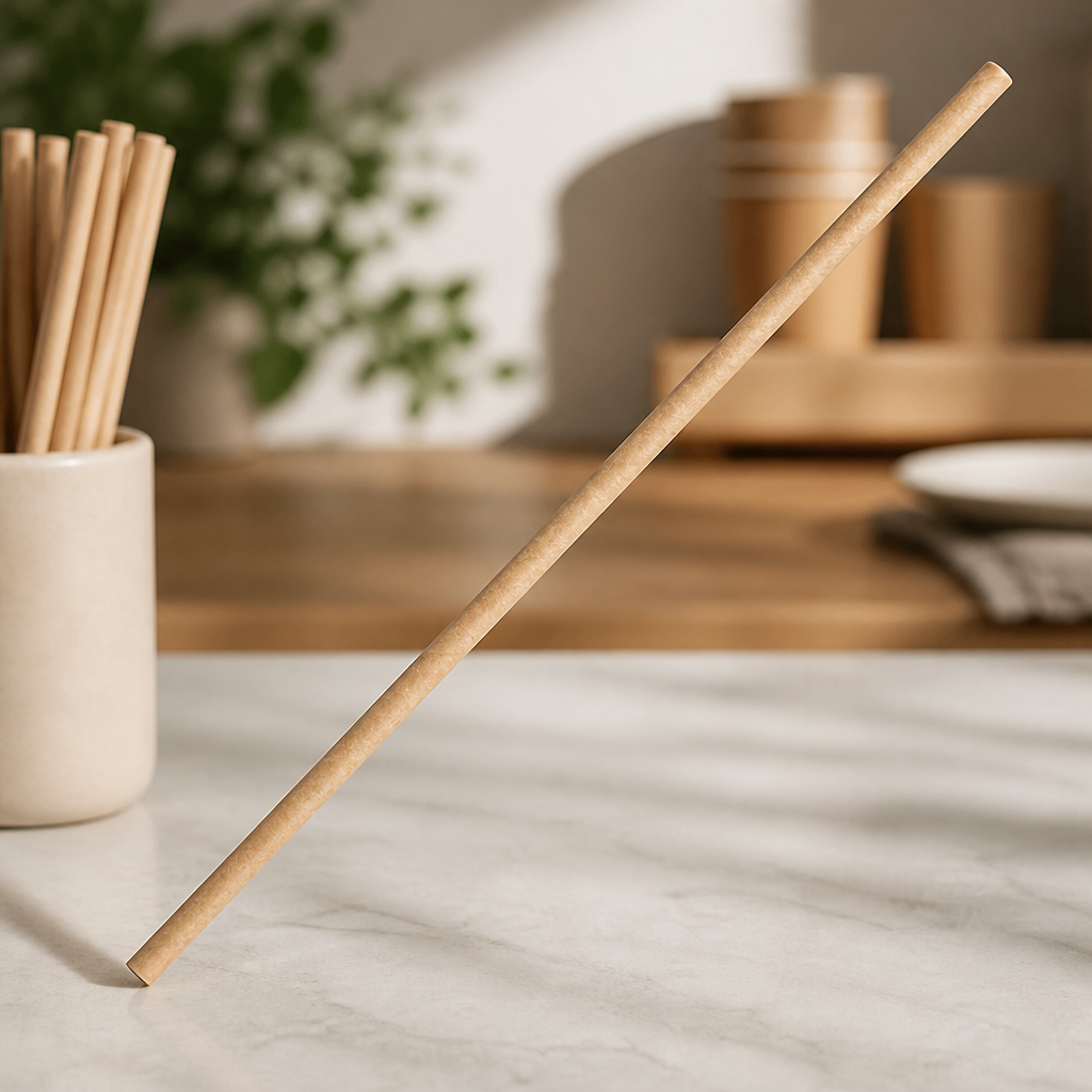 Compostable Paper Straws Kraft 250 Pack for Commercial Use