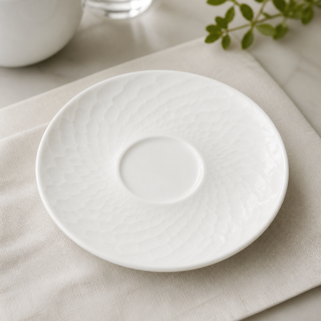 Commercial Alumina Vitrified Ceramic Saucers 117.5mm 12 Pack