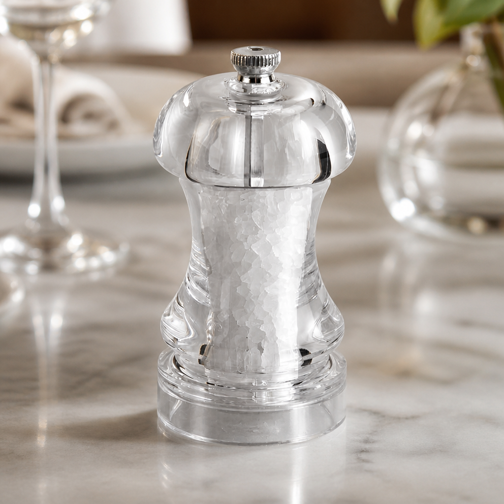 Acrylic Salt Mill 4.5in Ceramic Grinder Commercial Kitchen Tool