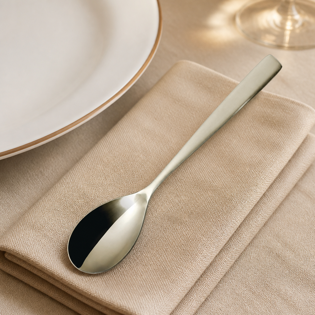 Set of 12 commercial stainless steel tablespoons for dining