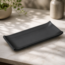 Commercial Melamine Rectangular Serving Plates 225mm Black 6 Pack