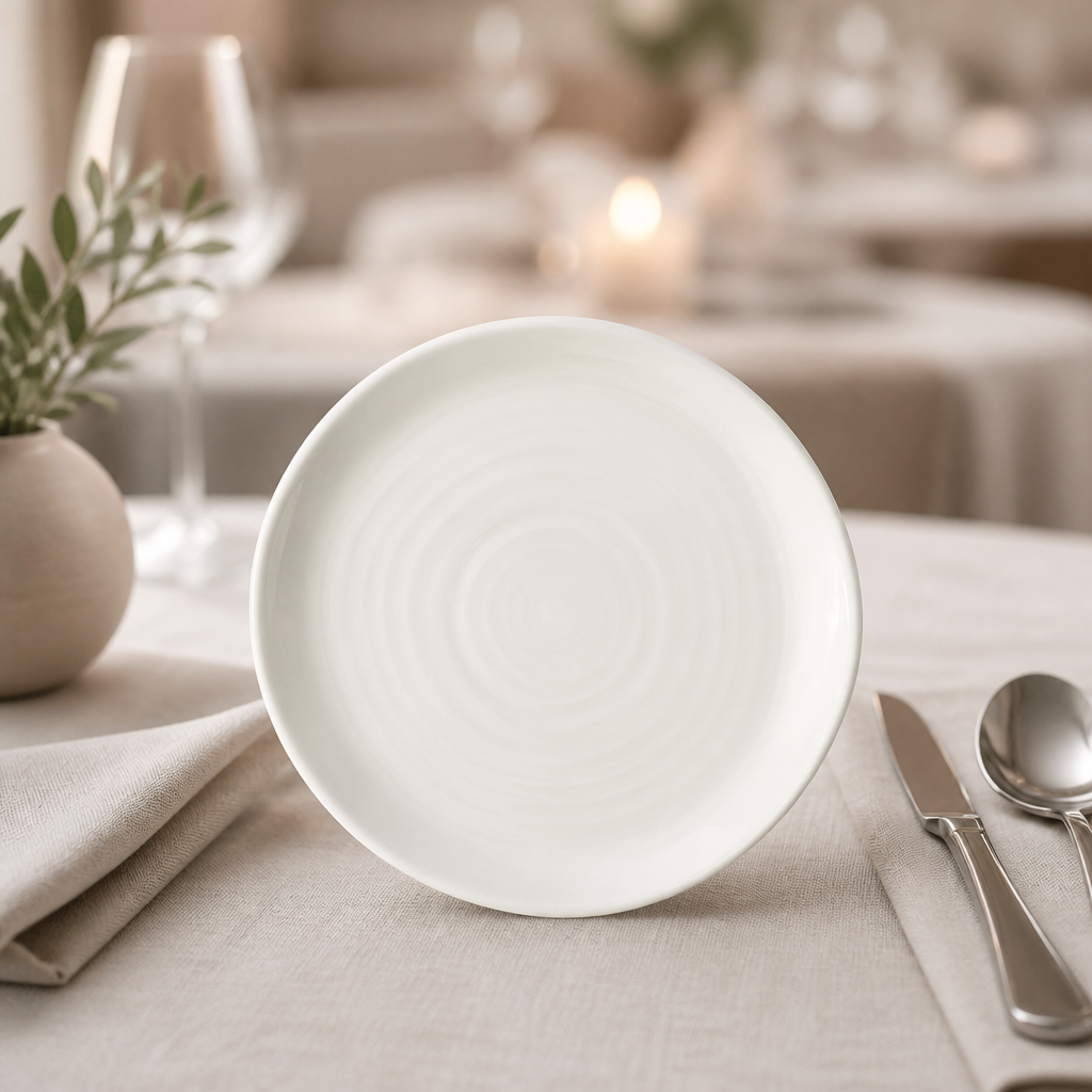 Commercial Natural Plates 170mm Super Vitrified Ceramic