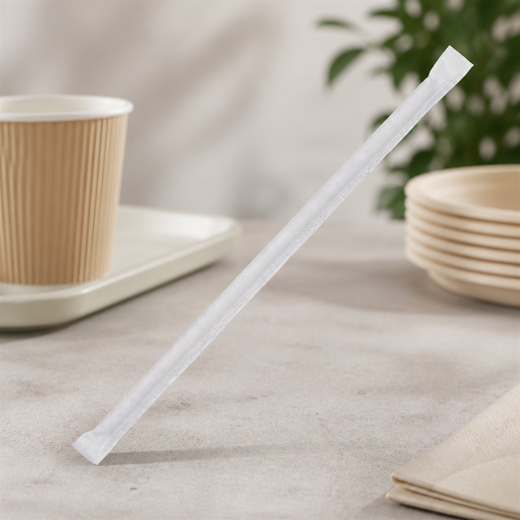 Black Compostable Individually Wrapped Paper Straws 250 Pack