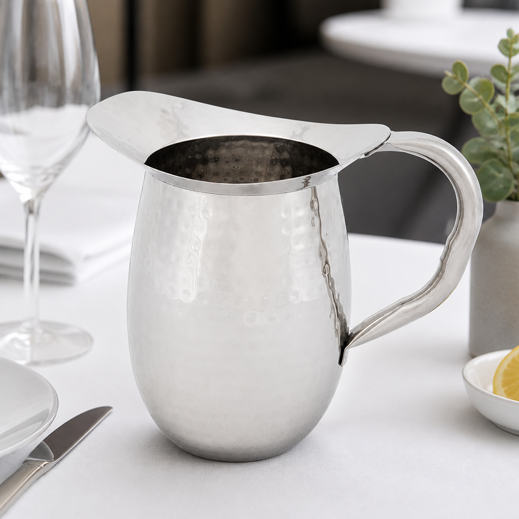 2L Commercial Hammered Stainless Steel Beverage Pitcher