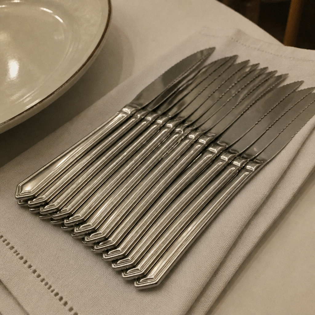 Set of 12 stainless steel commercial steak knives 229mm