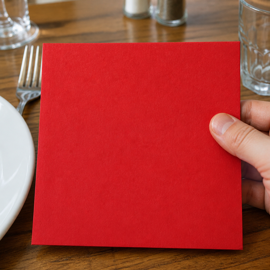 Commercial Recyclable Lunch Napkins Red 33x33cm 2000 Pack