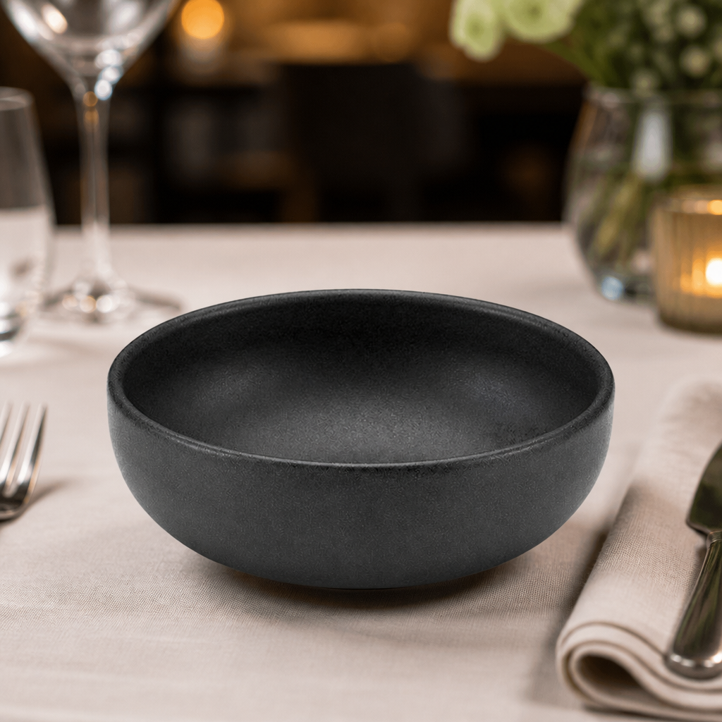 Commercial Black Bowls 120mm - 6 Pack Tableware Set