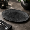Commercial Oval Chefs Plates Black 299x150mm 12 Pack