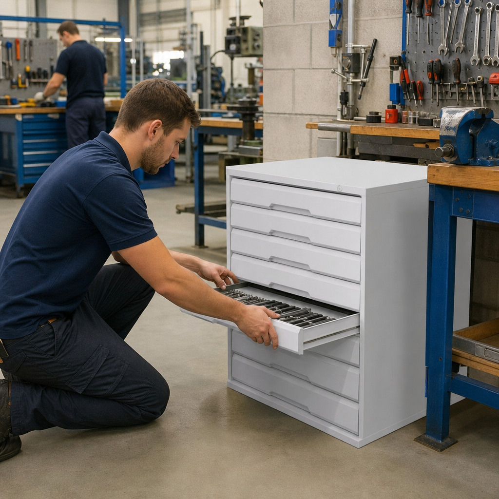7 Drawer Metal Tool Cabinet 800x800mm