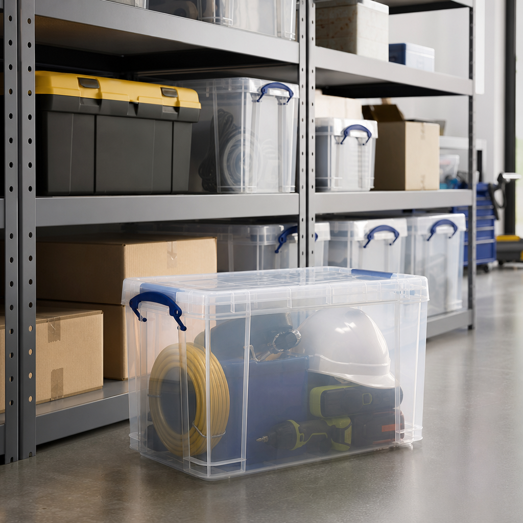 70 Litre Clear Plastic Storage Box with Lid