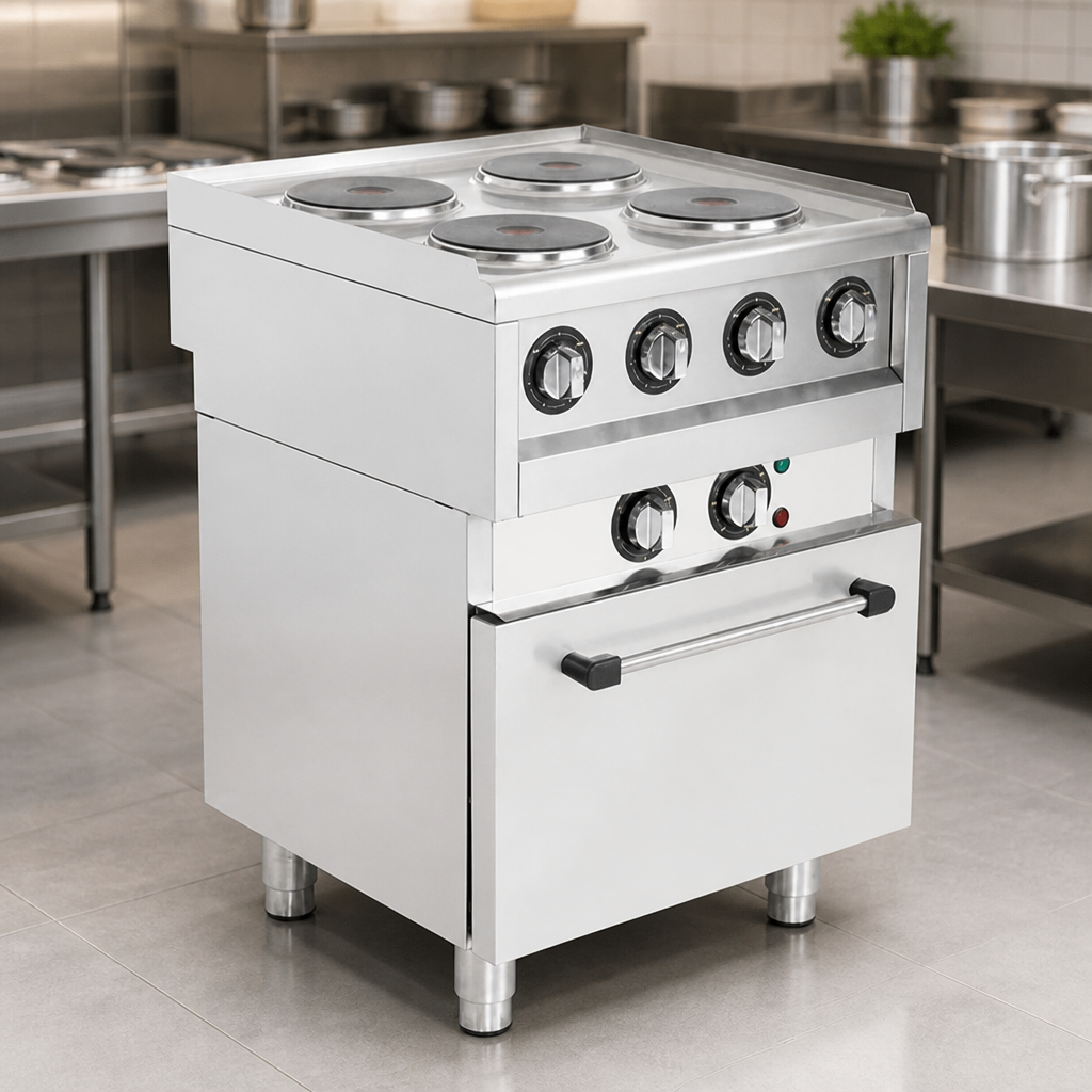 Commercial 4 Plate Electric Convection Oven Range 850mm