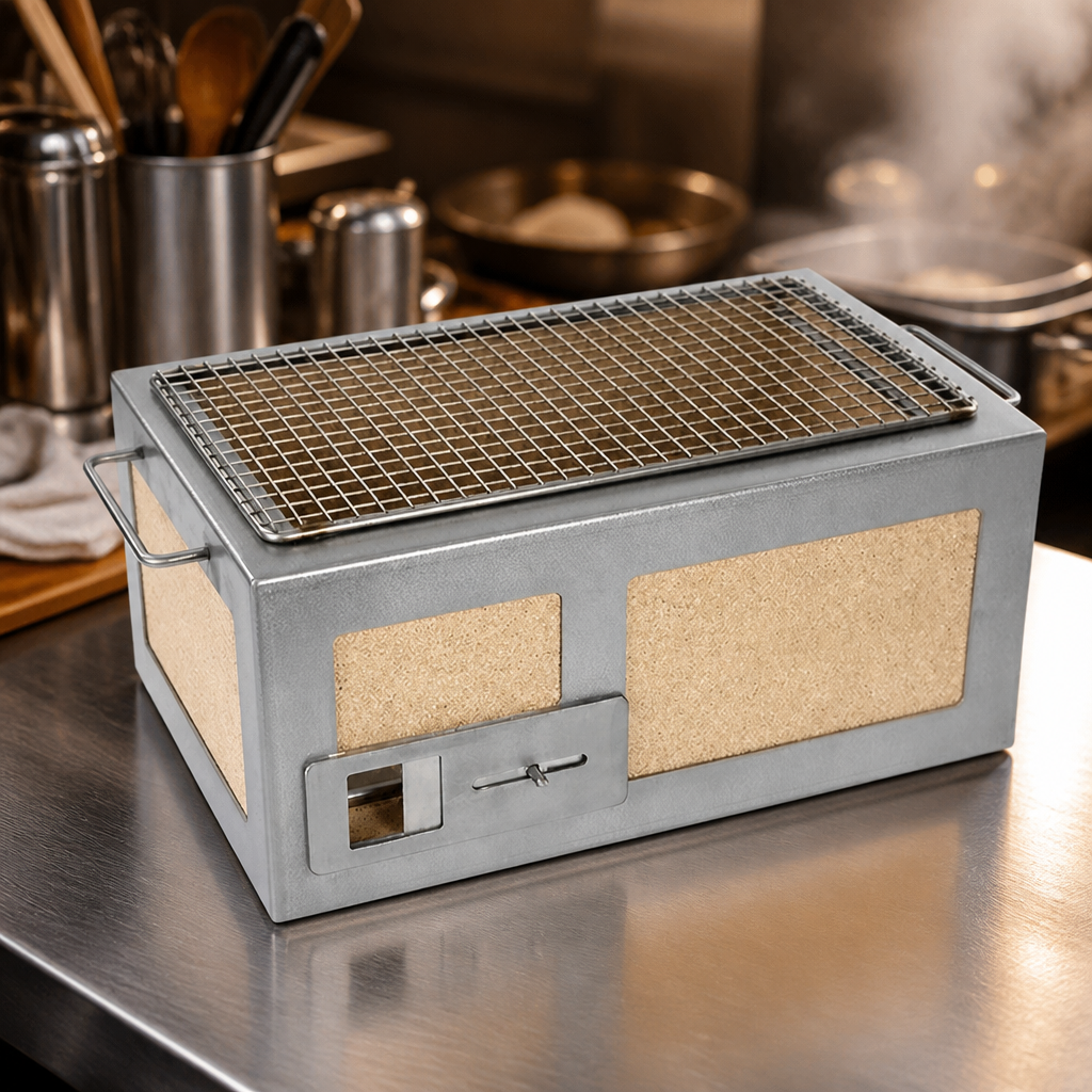 Commercial Konro Grill with Stainless Steel Frame 405x265mm