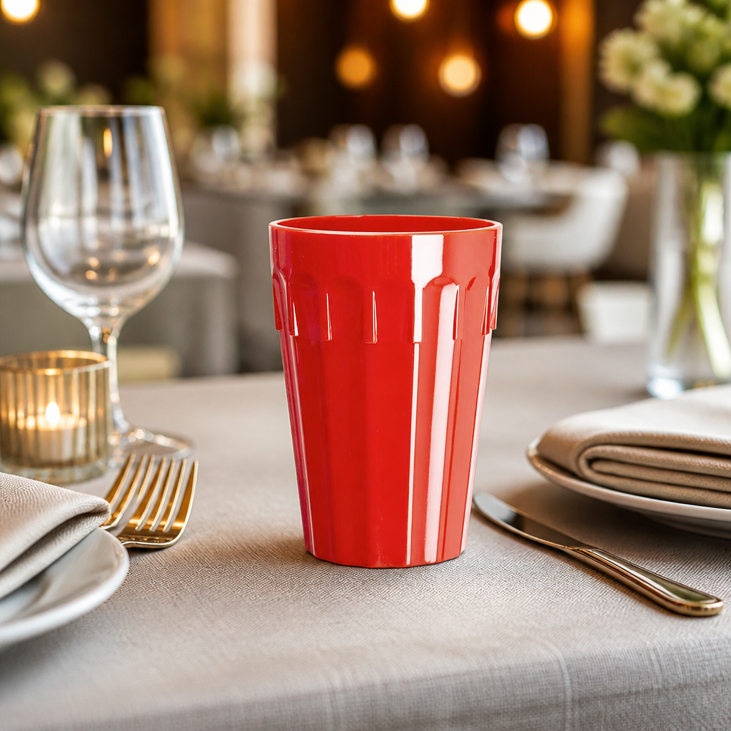 Commercial Polypropylene Tumblers 253.8ml Red 12 Pack