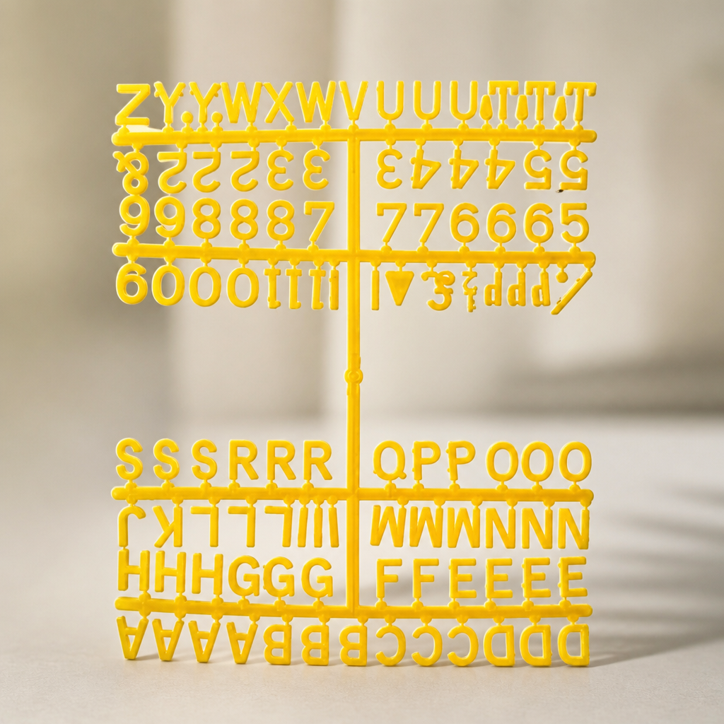 Commercial Peg Board Letter Set - 12mm Yellow Characters