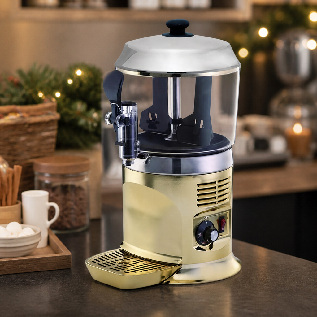 5L Commercial Hot Chocolate Dispenser Machine Gold Finish