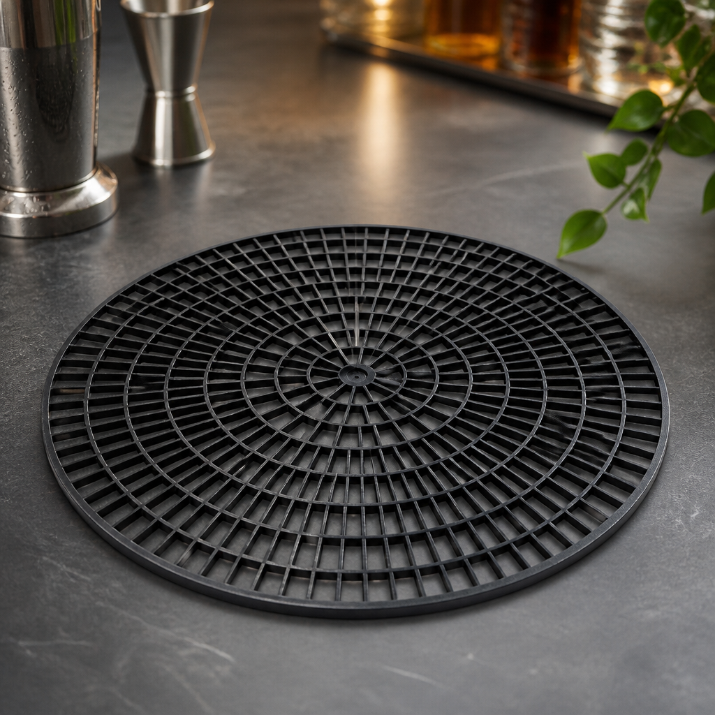 Commercial Non-Slip Bar Mat 235mm Black Plastic Surface
