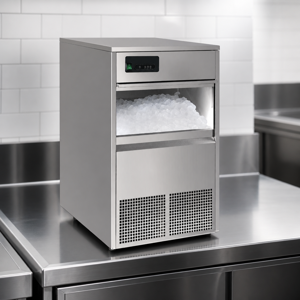 Commercial Undercounter Ice Machine 10kg Capacity Stainless Steel