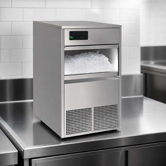 Commercial Undercounter Ice Machine 10kg Capacity Stainless Steel