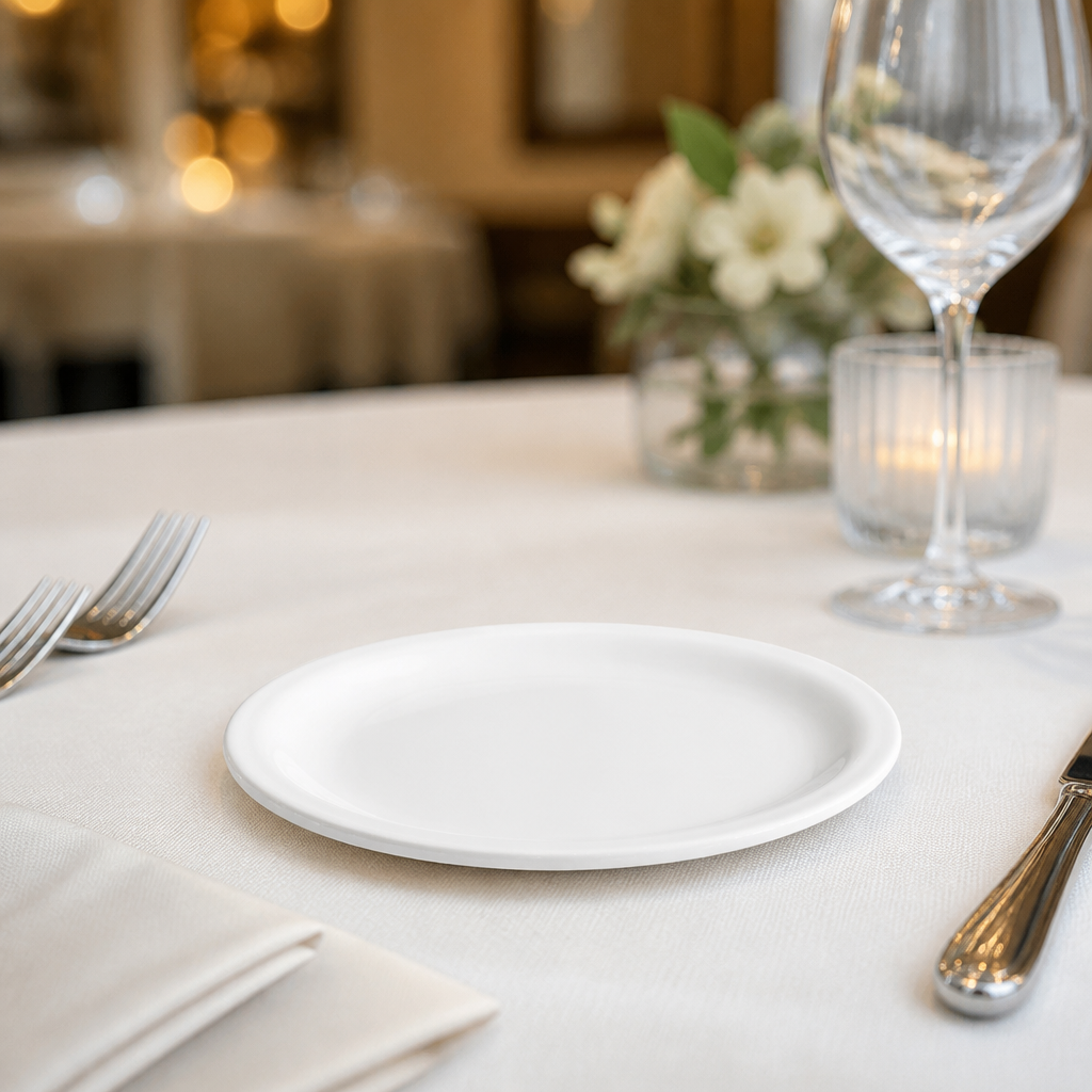 Commercial Melamine Narrow Rimmed Plates 165mm 12 Pack