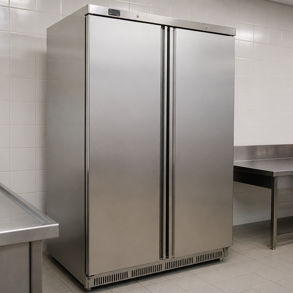 Commercial Double Door Freezer 744Ltr Stainless Steel
