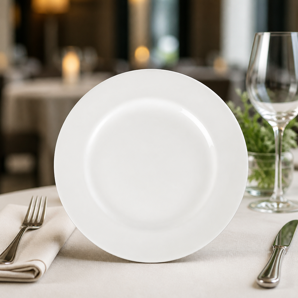 Commercial Plain Whiteware Plates 254mm - 24 Pack