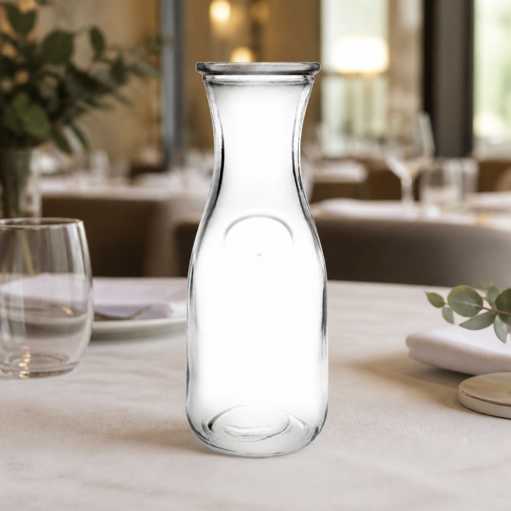 Set of 6 elegant 500ml commercial glass carafes