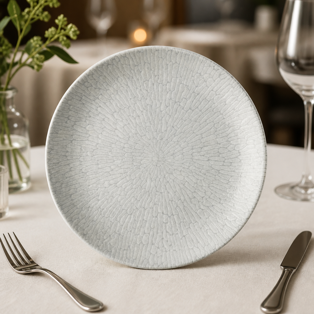 Commercial 217mm Delta Grey Plates - 12 Pack