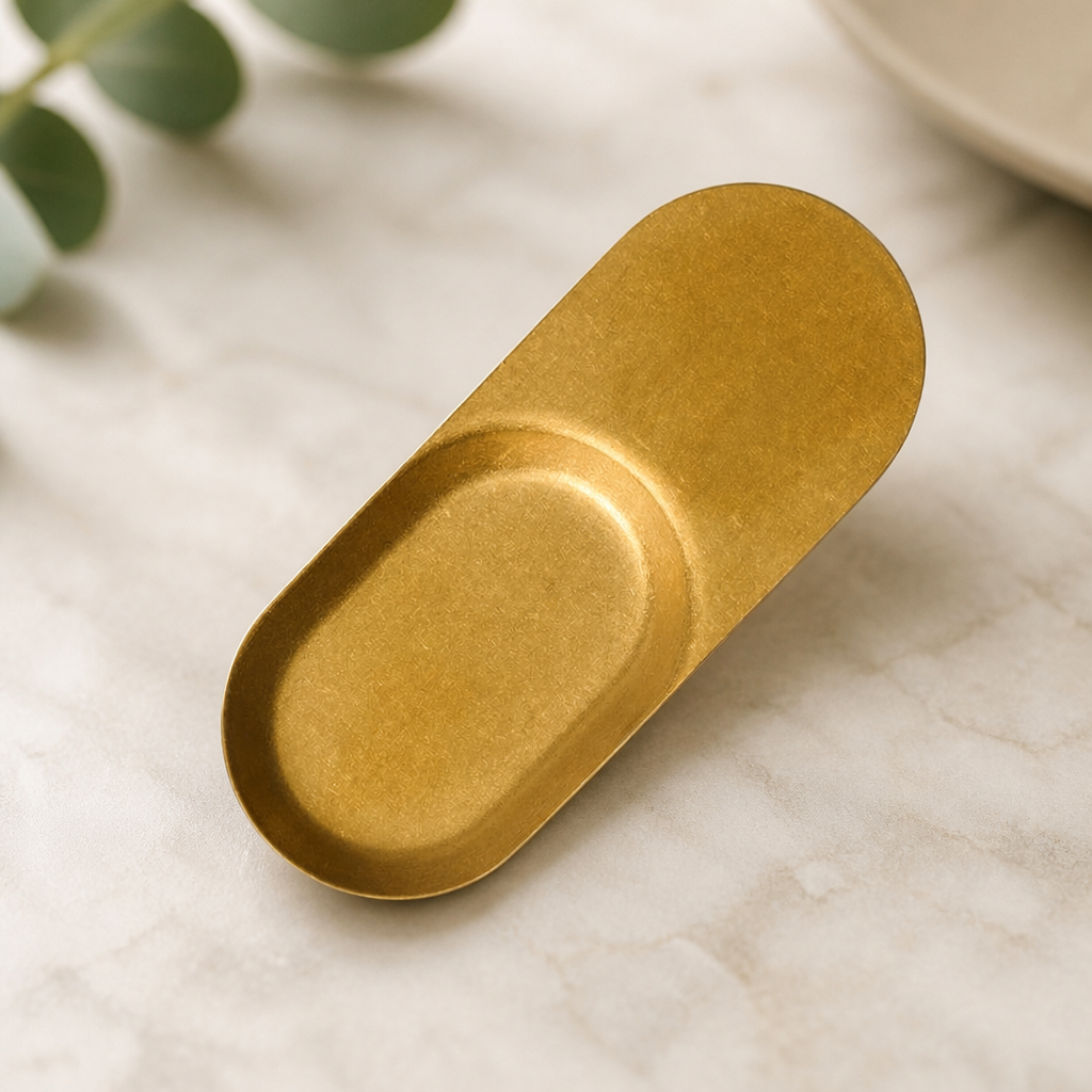 Commercial Flat Handled Tasting Spoons Gold 85mm Pack of 12