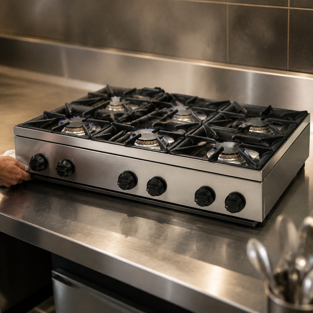 Commercial 6 Burner LPG Hob Stainless Steel 26.1kW 900mm
