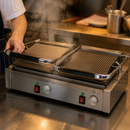 Commercial Double Contact Grill Ribbed Flat Plates 3.6kW