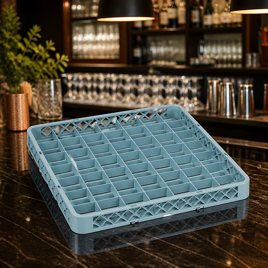Commercial Glass Rack Extender 49 Compartments for Warewashing