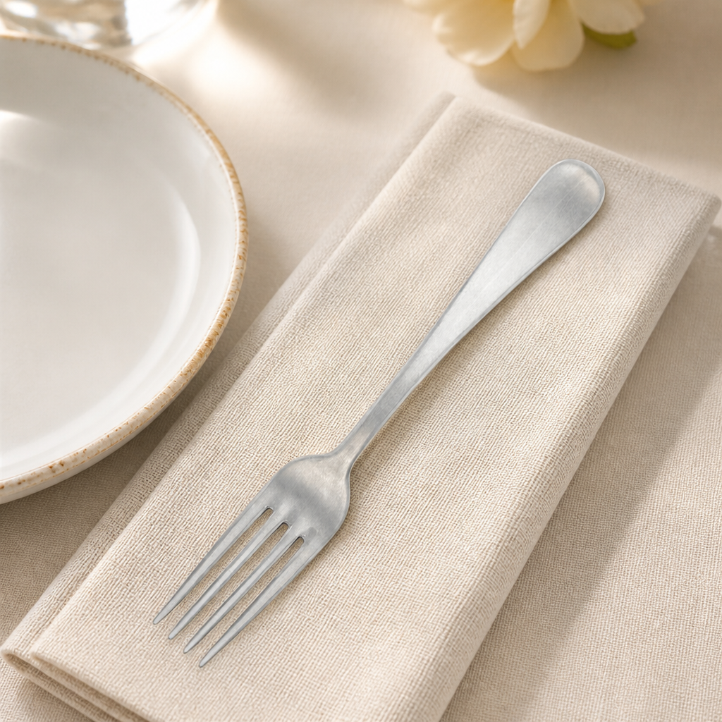 Commercial stonewashed table forks 12 pack 206mm silver