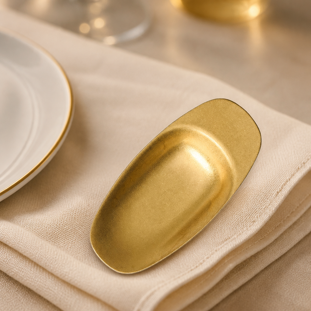 Commercial Short Handled Tasting Spoons Gold 75mm 12 Pack
