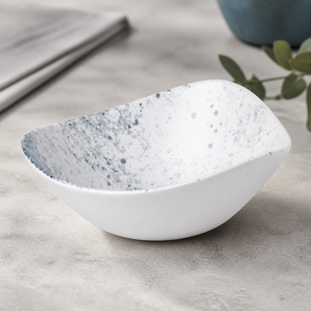 Commercial Haze Blue Triangle Bowls 13oz 12 Pack Porcelain