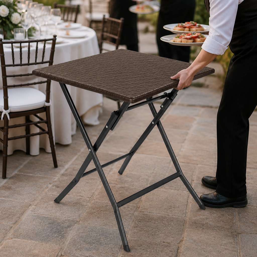 Commercial Folding Table 620mm Brown Powder Coated Steel
