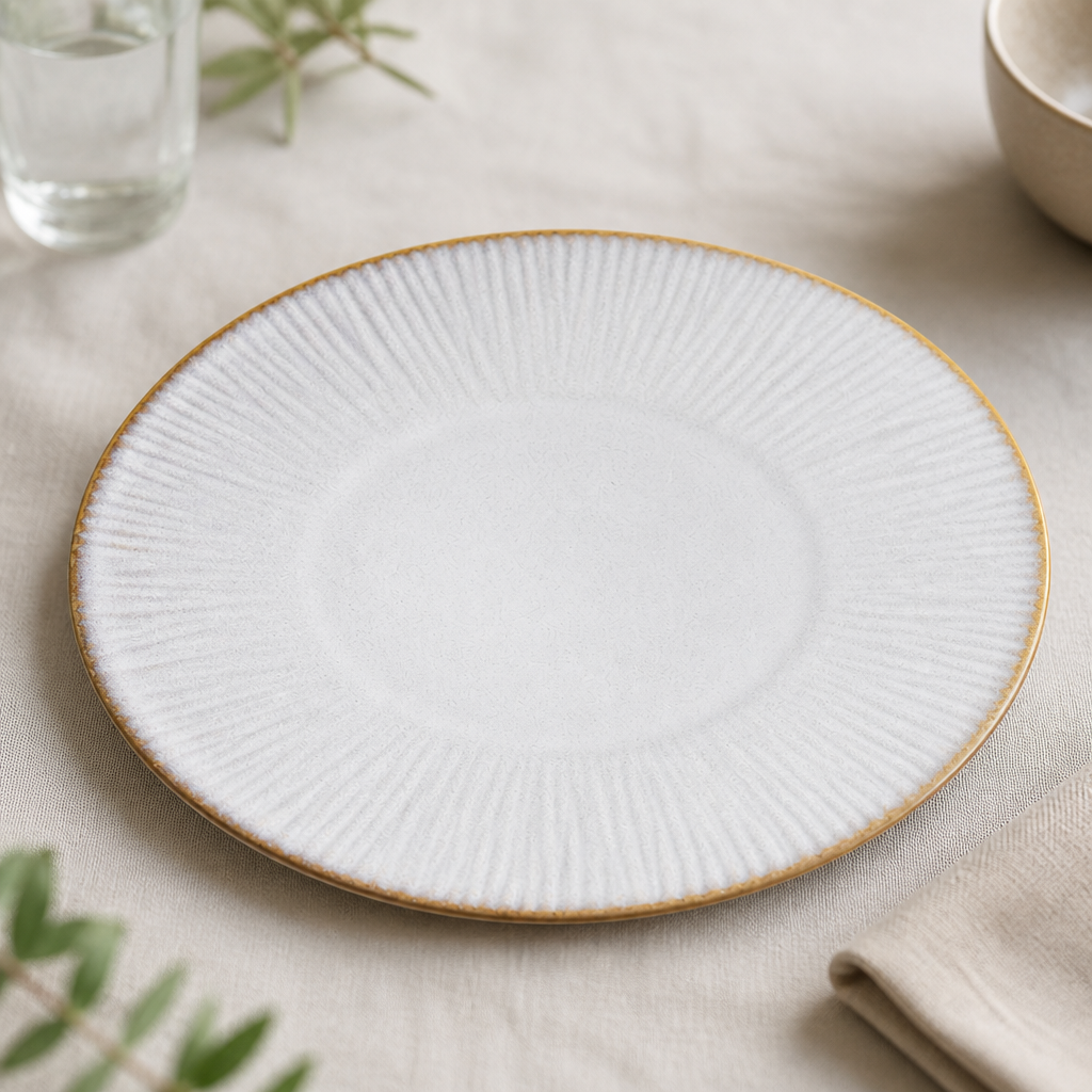 Commercial Coupe Plates 280mm Embossed Grey Porcelain 4 Pack