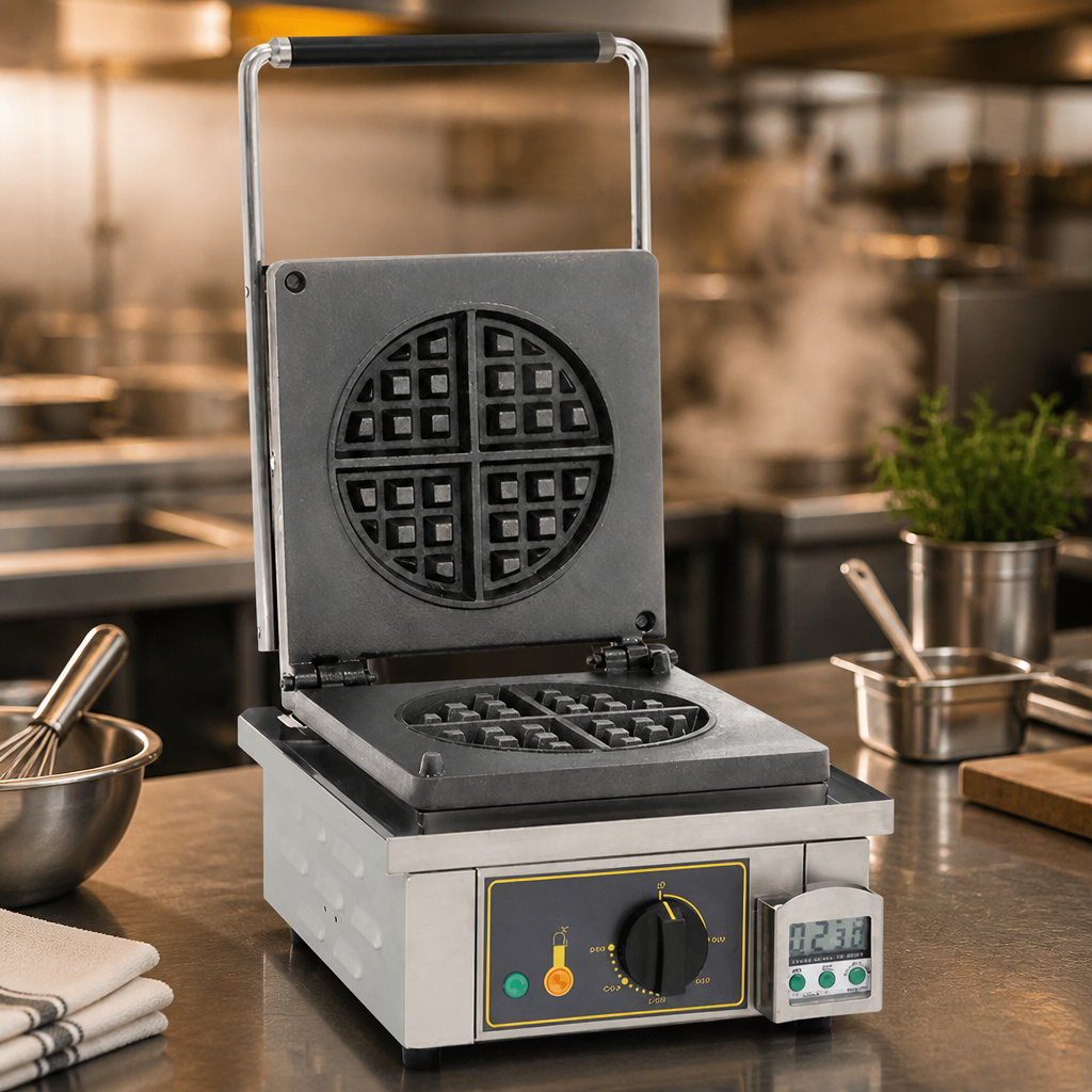 Commercial Round Waffle Maker for 96 waffles per hour