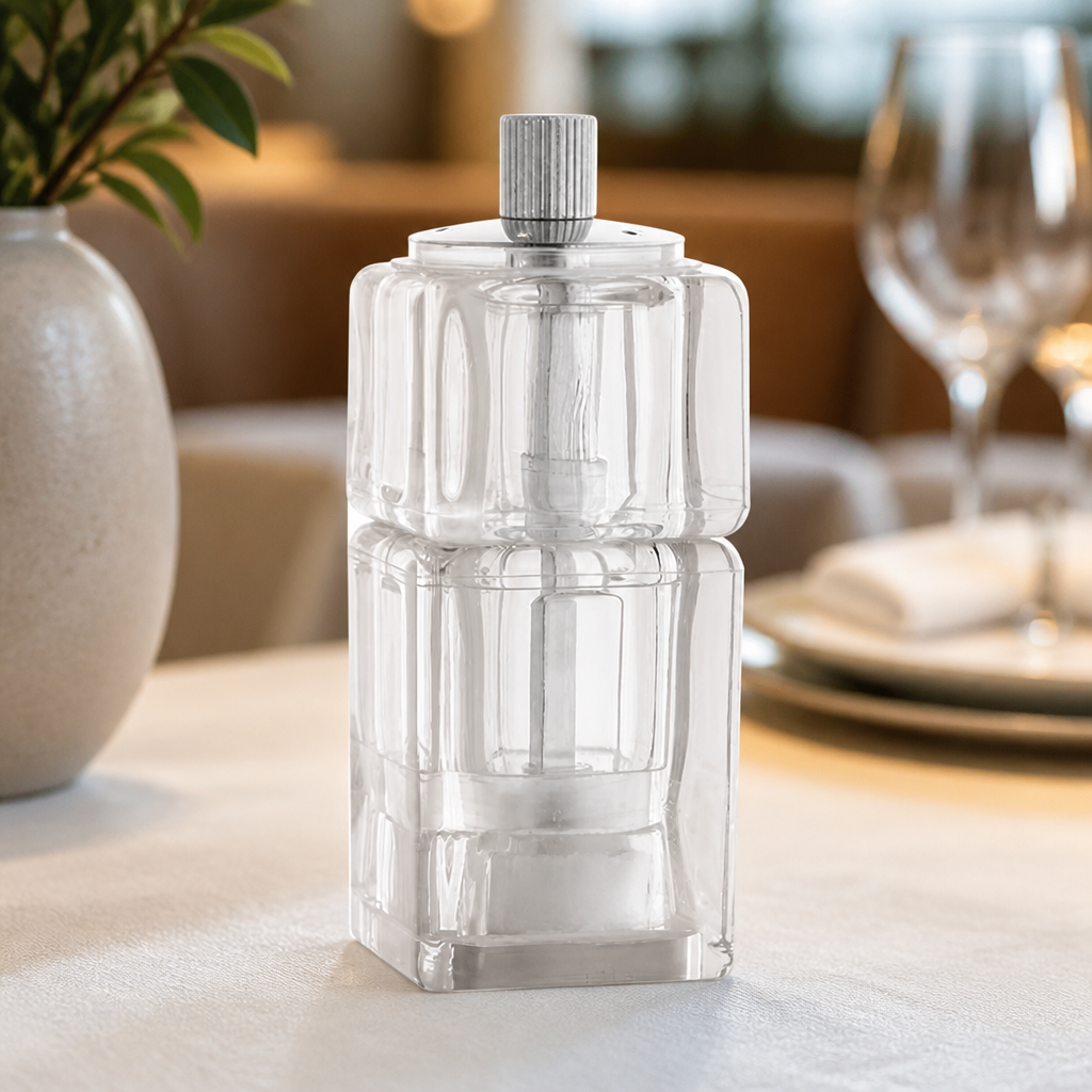 90mm acrylic commercial salt and pepper mill combination